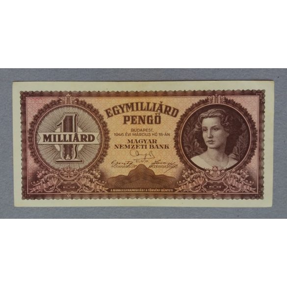 Hungary 1 billion Pengo 1946 XF+