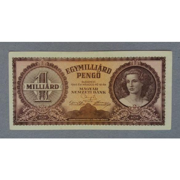 Hungary 1 billion Pengo 1946 AUNC