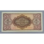 Hungary 1 billion Pengo 1946 AUNC
