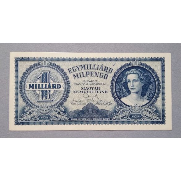 Hungary 1 billion Milpengo 1946 XF+