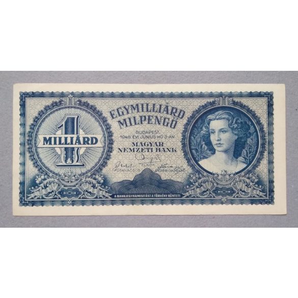 Hungary 1 billion Milpengo 1946 AUNC+