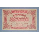 Hungary 1 million Taxpengo 1946 F