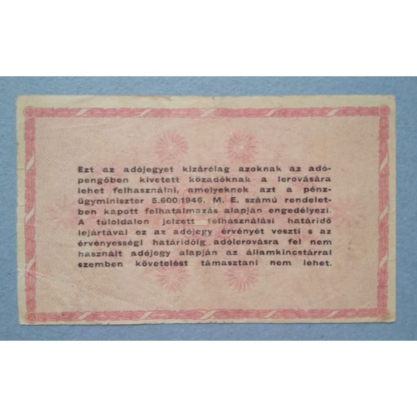 Hungary 1 million Taxpengo 1946 F
