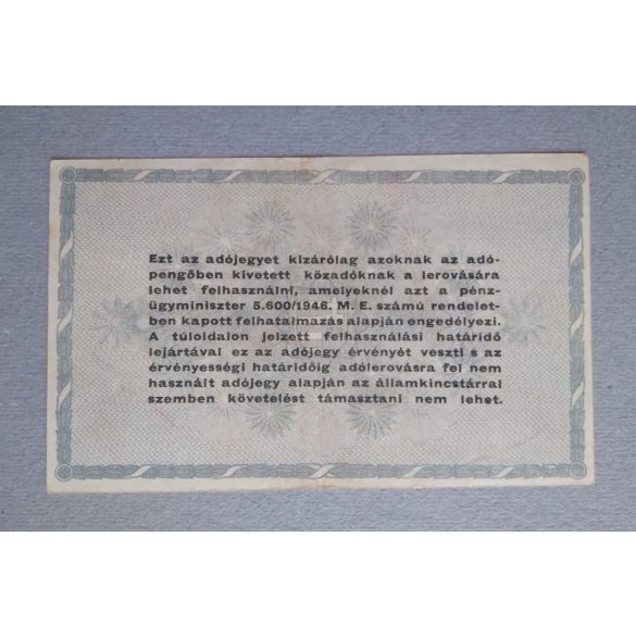 Hungary Tax ticket for 500000 tax stamps 1946 VF