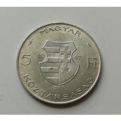 Magyarország Kossuth Lajos 5 Forint 1947 ezüst