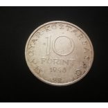 Magyarország 10 Forint Széchenyi István 1948 ezüst emlékérme 20,2 gr