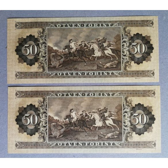 Hungary 50 HUF 1965 UNC, 2 serial numbers following