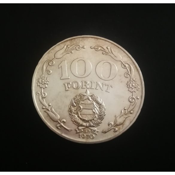 Magyarország 100 Forint Felszabadulás 1970 ezüst emlékérme UNC 22 gr