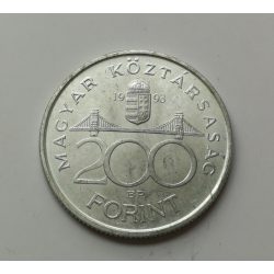   Hungary 200 HUF 1993 silver AUNC, Hungarian National Bank commemorative coin