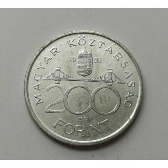 Hungary 200 HUF 1993 silver AUNC, Hungarian National Bank commemorative coin