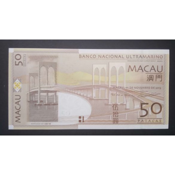 Makaó 50 Patacas 2013 Unc