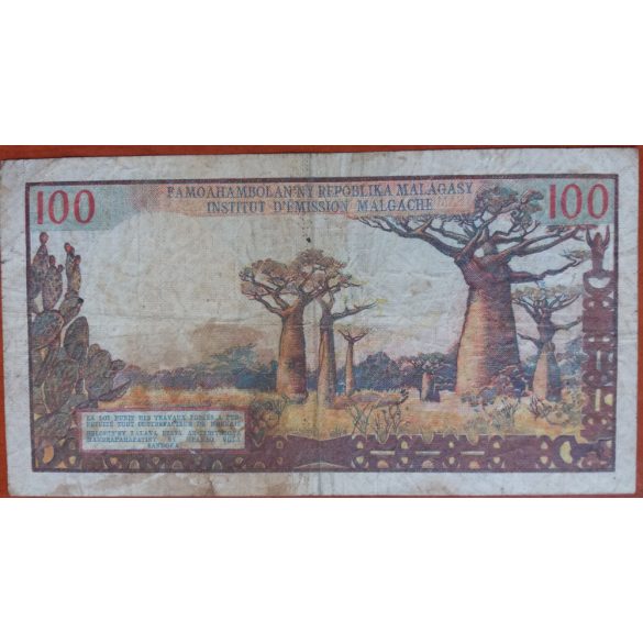 Malagasy 100 Francs 1966 F-