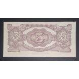 Malaya Japan occupation 5 Dollars 1942 aUnc+