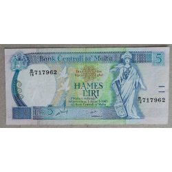 Malta 5 Liri 1989 F