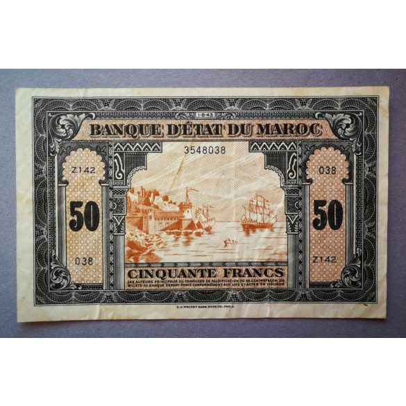 Marokkó 50 Francs 1943 F