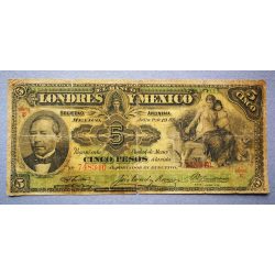 Mexikó 5 pesos 1909 VG-