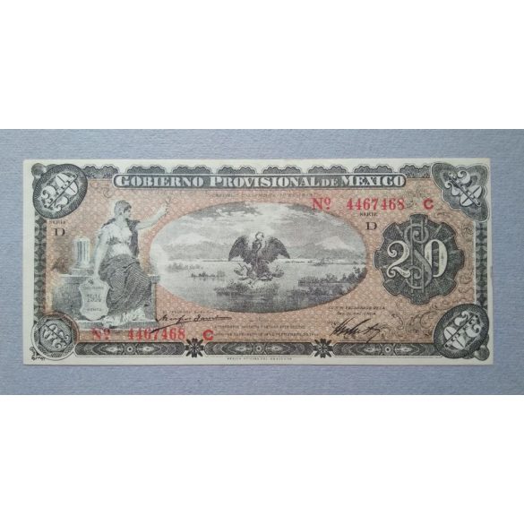 Mexikó 20 Pesos 1914 UNC-