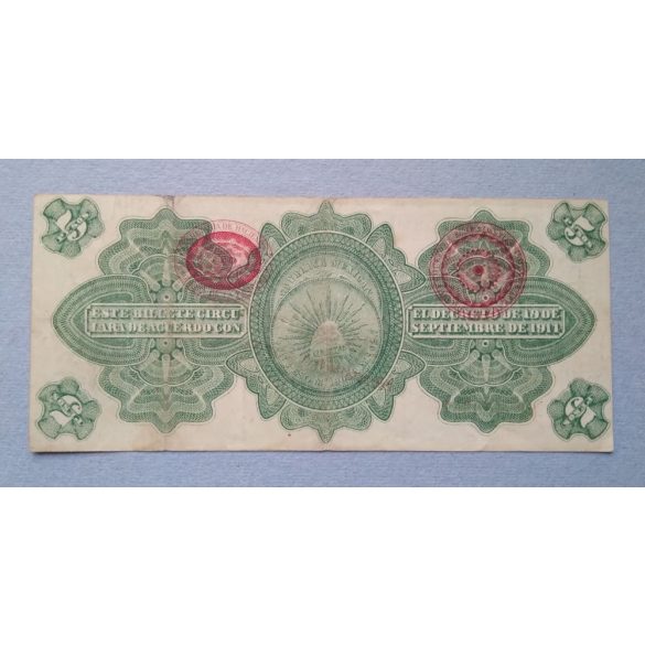 Mexikó 5 Pesos 1914 VF