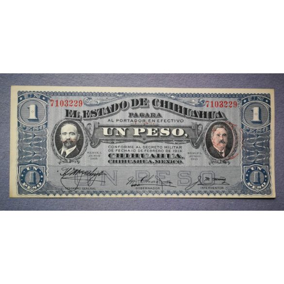 Mexico 1 peso 1915 aUNC+