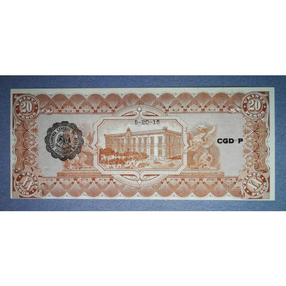 Mexikó 20 pesos 1915 UNC