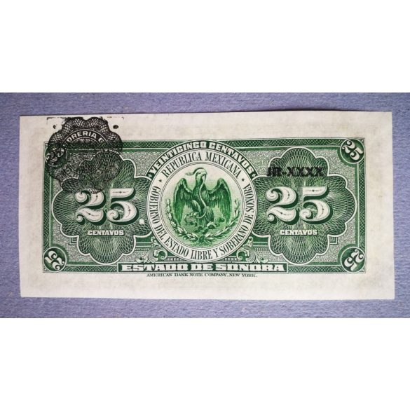 Mexikó 25 centavos 1915 aUNC+