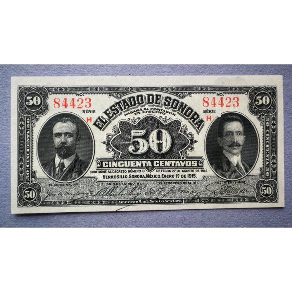 Mexikó 50 centavos 1915 aUNC+