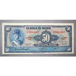 Mexikó 50 pesos 1972 UNC zöld és zöld pecséttel