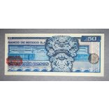 Mexikó 50 pesos 1973 UNC vörös és barna pecséttel