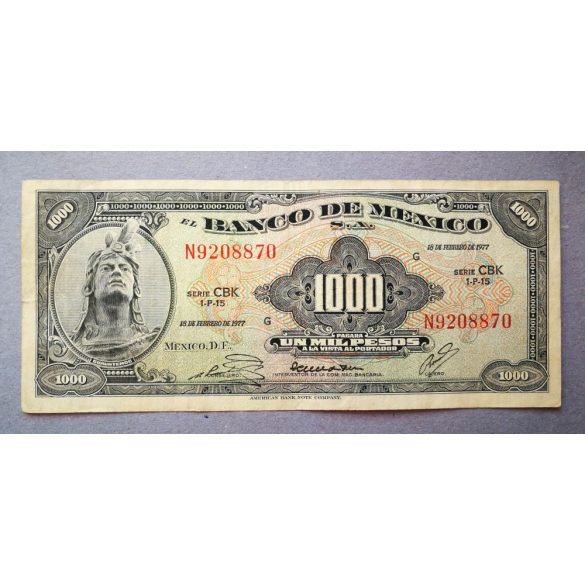 Mexikó 1000 Pesos 1977 F