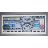 Mexikó 50 pesos 1978 UNC zöld és vörös pecséttel