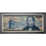 Mexikó 50 Pesos 1981 UNC zöld és vörösesbarna pecséttel