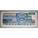 Mexikó 50 Pesos 1981 UNC zöld és vörösesbarna pecséttel