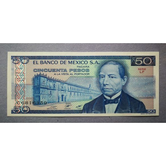 Mexikó 50 Pesos 1981 UNC zöld és zöld pecséttel