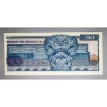 Mexikó 50 Pesos 1981 UNC halványlila és barna pecséttel