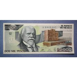 Mexikó 2000 pesos 1989 XF+