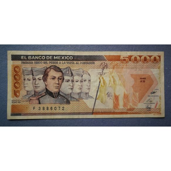 Mexikó 5000 pesos 1989 F