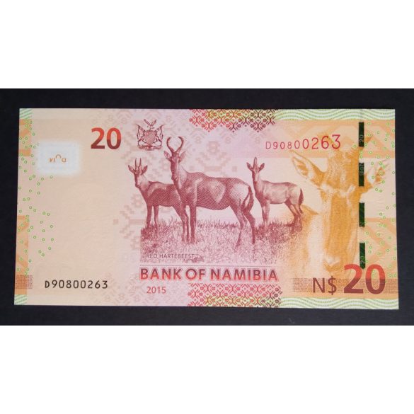 Namíbia 20 Dollars 2015 Unc