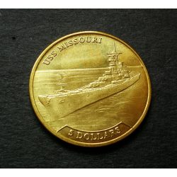   Nauru 5 Dollars 2017 UNC aluminium-bronz, USS Missouri hadihajó emlékérme