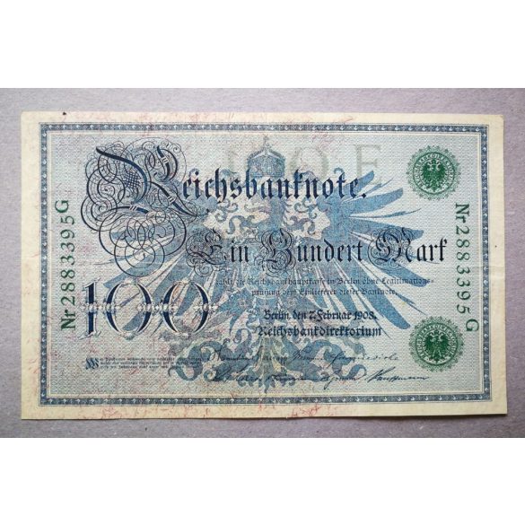 Németország 100 Mark 1908 VF