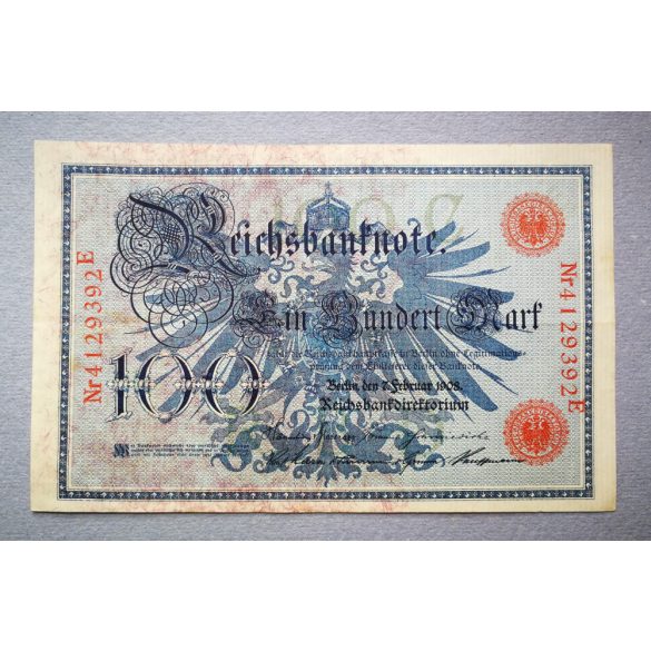 Németország 100 Mark 1908 VF