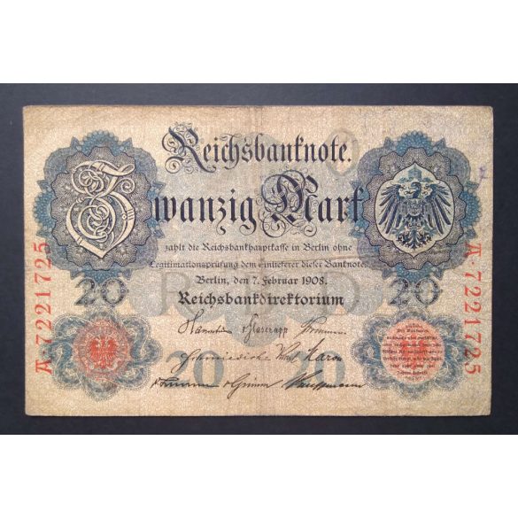 Németország 20 Mark 1908 F