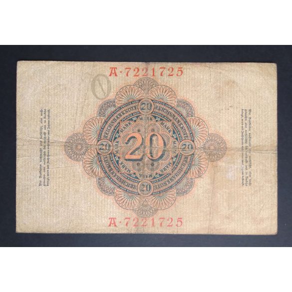 Germany 20 Mark 1908 F