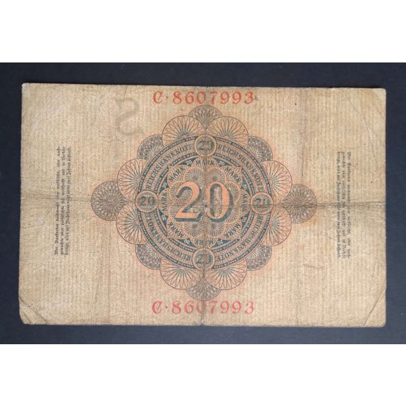 Germany 20 Mark 1909 F