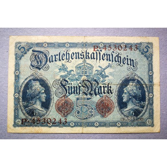 Németország 5 Mark 1914 VF