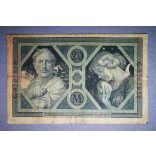 Germany 20 Mark 1915 F with stamp
