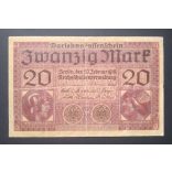 Germany 20 Mark 1918 F+