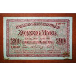   Németország 20 Mark 1918 Lengyelország, Litvánia, Lettország VF-