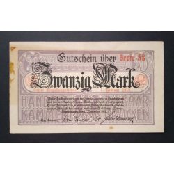 Germany 20 Mark Saarbrücken 1918 VF-