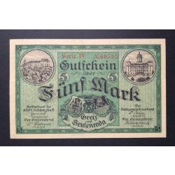 Germany 5 Mark Greiz und Zeulenroda 1918 UNC-