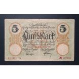 Germany 5 Mark Dresden 1918 F 